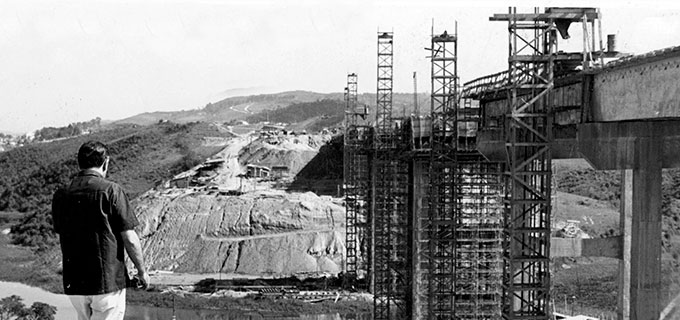 Construção da rodovia Castello Branco, antiga Rodovia D'Oeste, em 1968