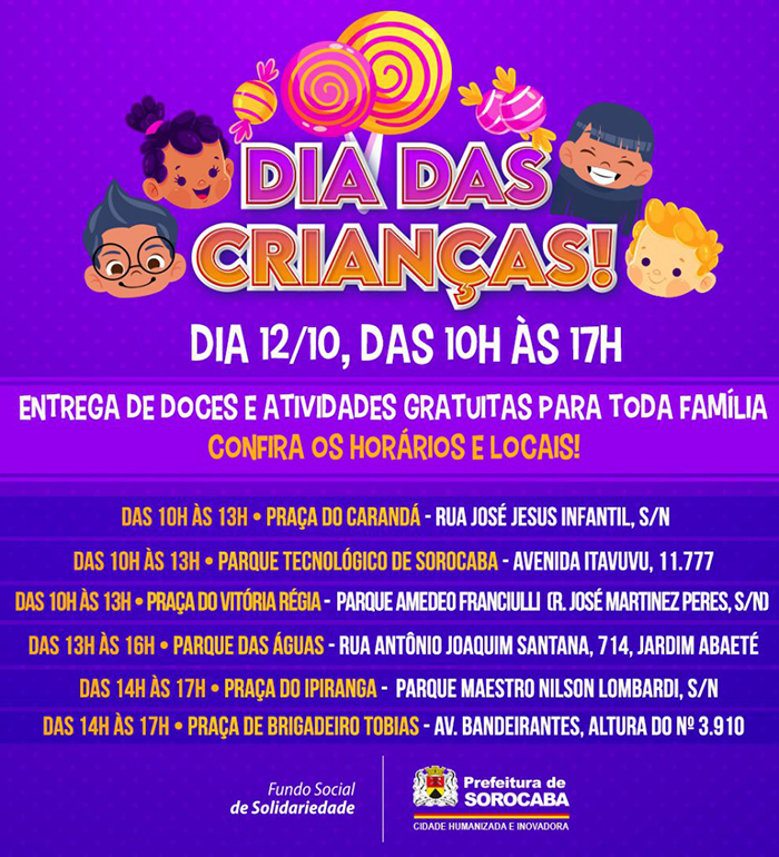 Festa do Dia das Crianças no Parque dos Espanhóis reúne centenas de pessoas  - Agência Sorocaba de Notícias