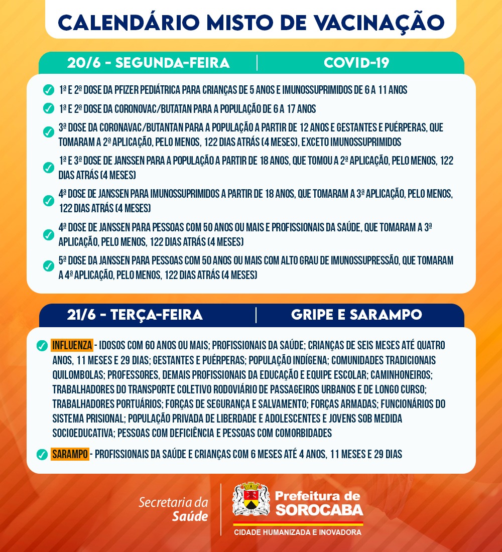 noticias.sorocaba.sp .gov .br confira o calendario misto de vacinacao da proxima semana 20 a 24 6 17.06 calendario de vacinacao 2.