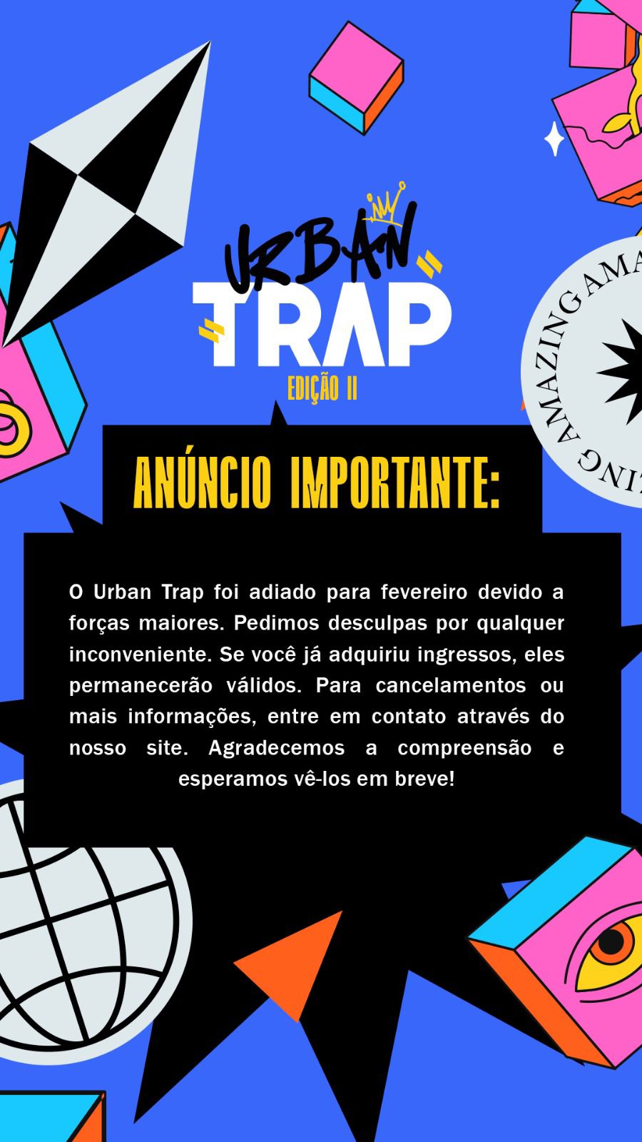 Urban Trap - Edição II comunicado urban trap