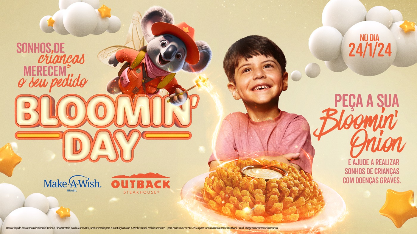 Outback promove a 17ª edição do Bloomin’ Day em parceria com a Make-A-Wish Brasil blooming day