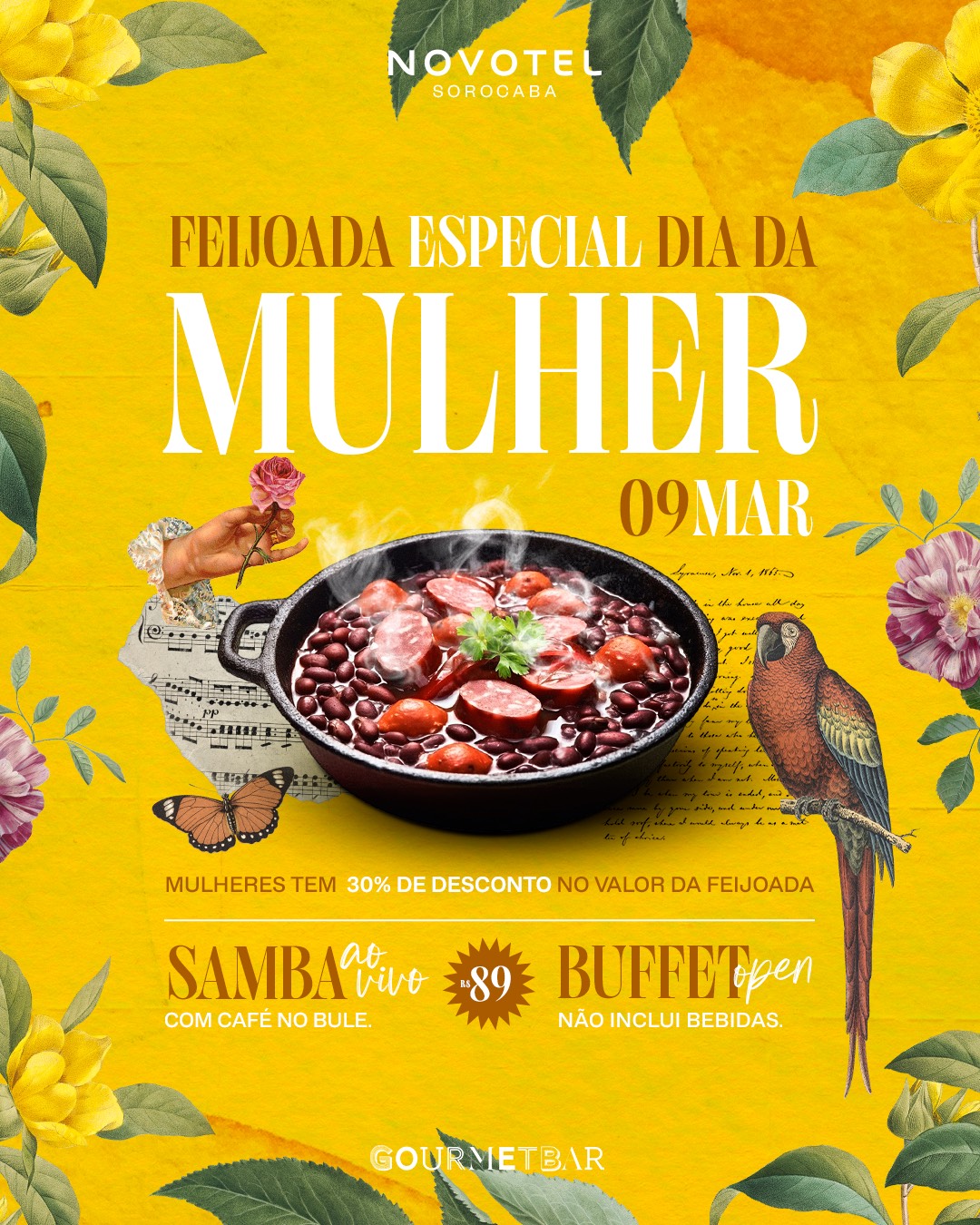 Feijoada Especial Dia da Mulher no Novotel feijoada dia da mulher novotel sorocaba