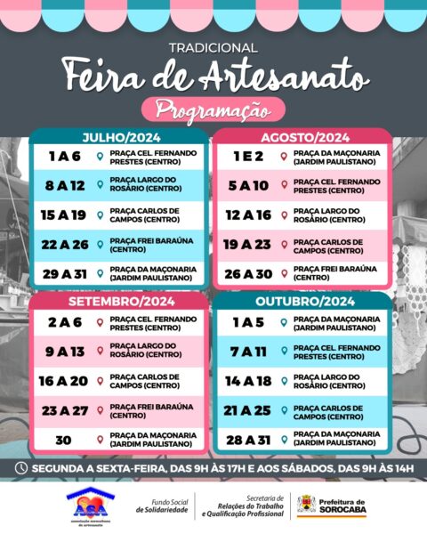 Confira a programação da Feira do Artesanato de Sorocaba no segundo semestre de 2024 noticias.sorocaba.sp .gov .br confira a programacao da feira do artesanato de sorocaba no segundo semestre de 2024 whatsapp image 2024 06 28 at 15.25.03