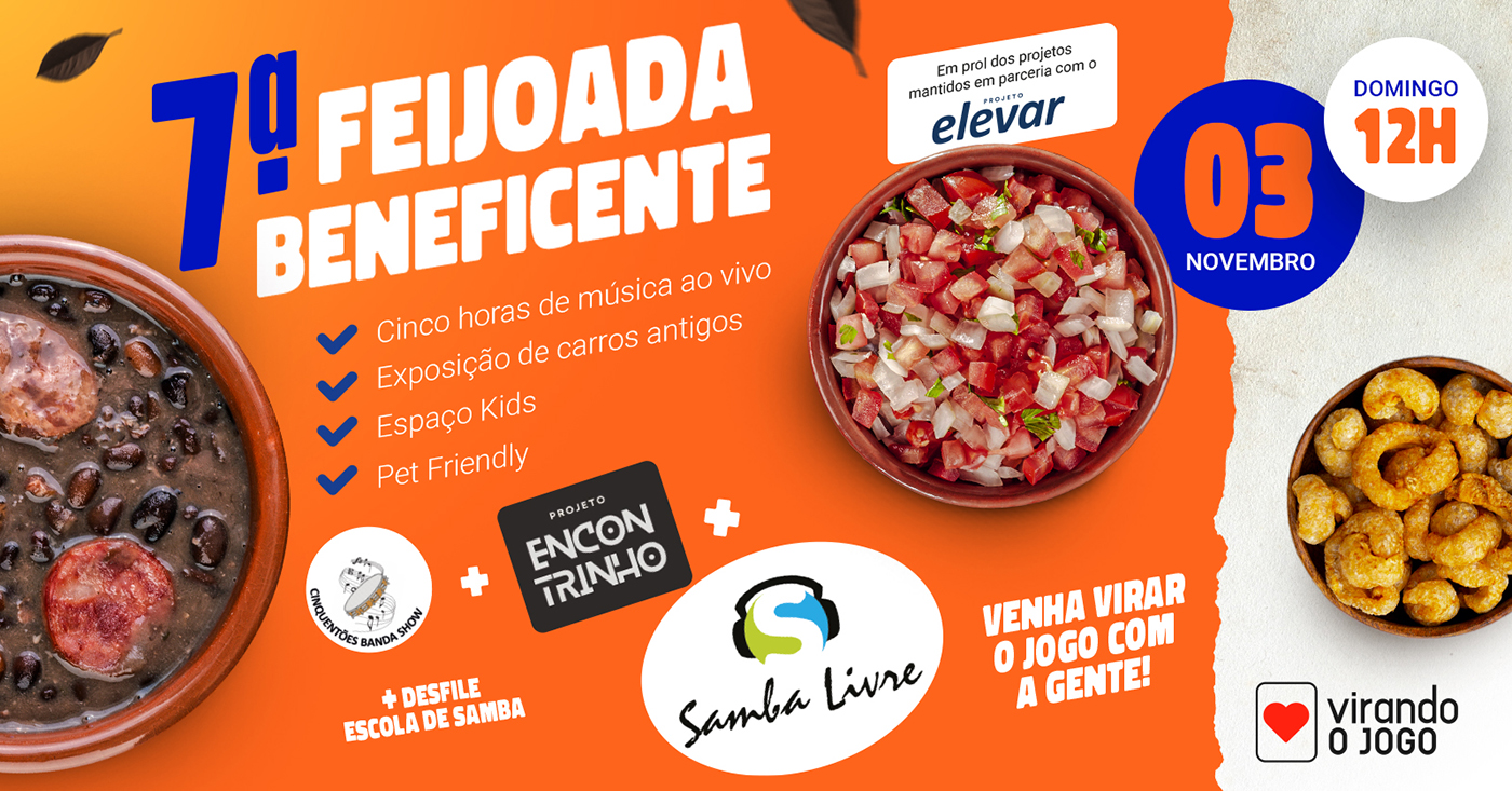 feijoada beneficente virando o jogo banner header