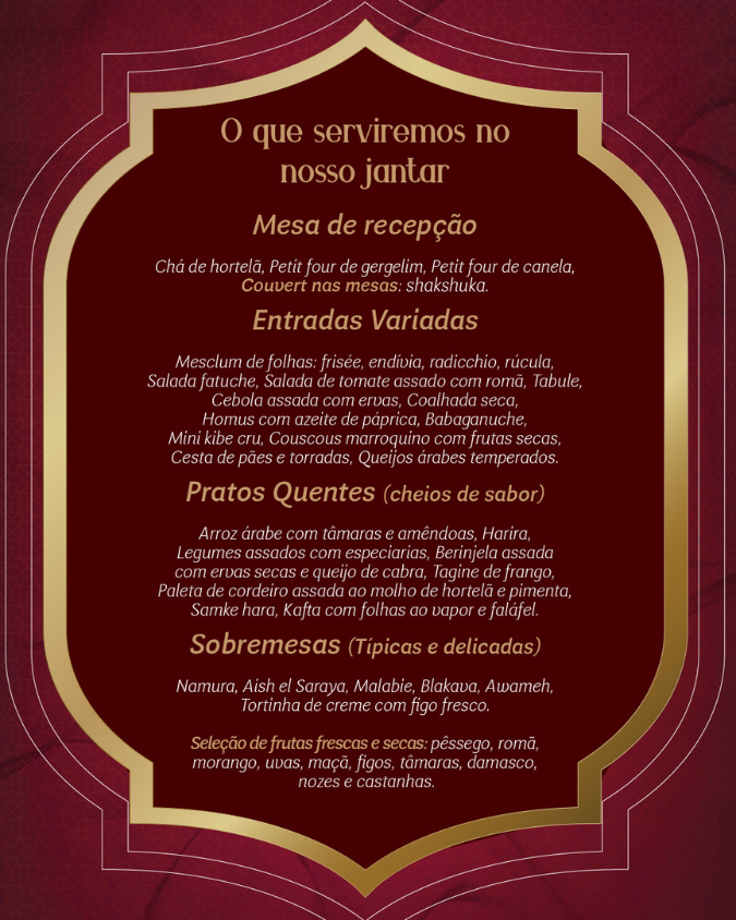 menu jantar arabe novotel