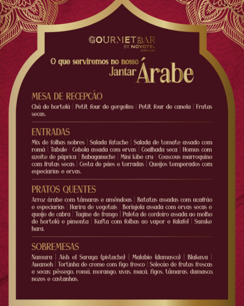 novotel jantar arabe 2026 infos