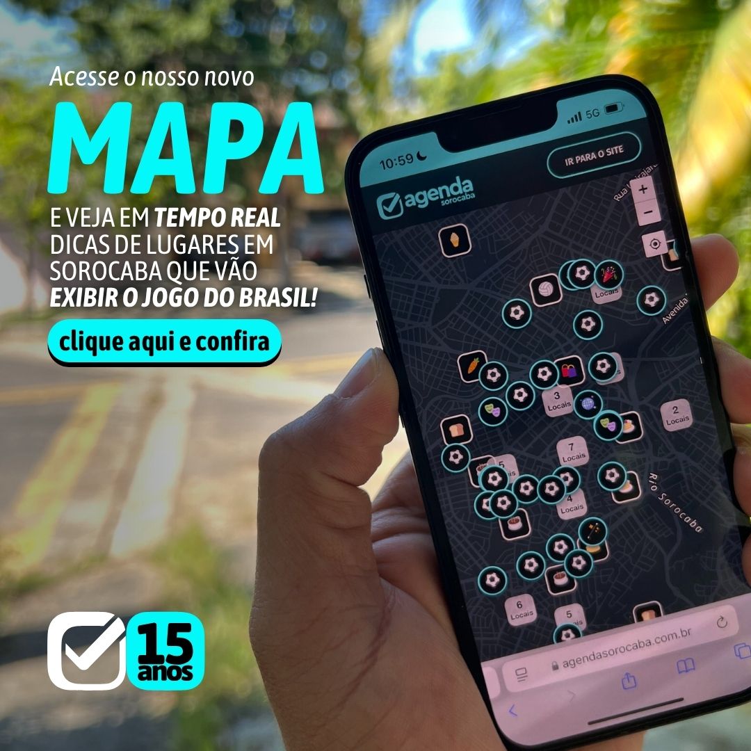 Especial Copa: veja dicas de lugares para assistir aos jogos em Sorocaba mapa banner copa