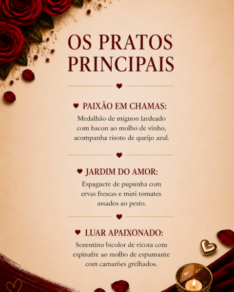 pratos principais dia dos namorados novotel